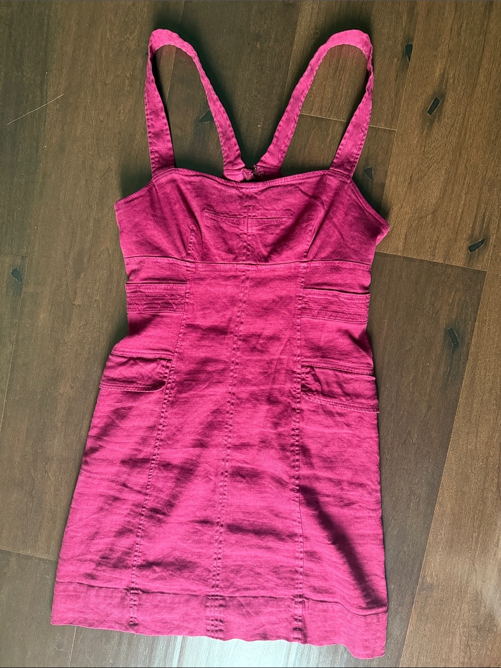 ANTHROPOLOGIE Maroon Linen Romper Size Small